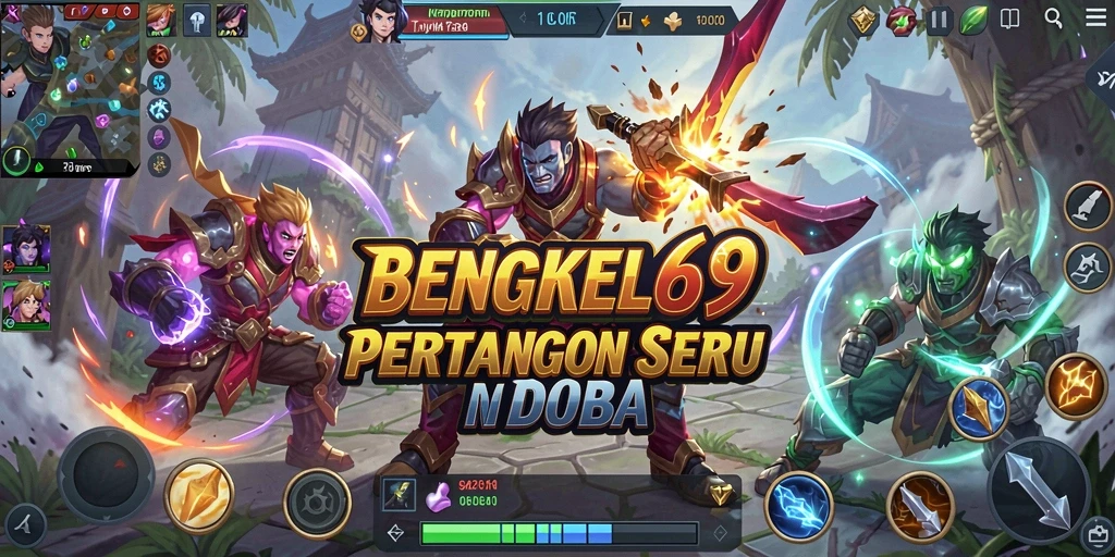 Screenshot menunjukkan aksi seru di medan perang BENGKEL69.