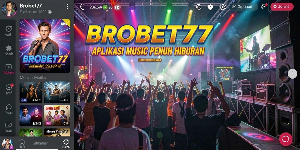 Tangkapan layar dari permainan musik di BROBET77 yang menampilkan beragam lagu.