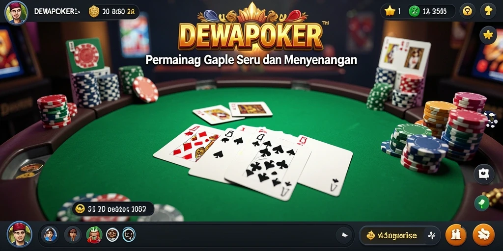 Screenshot gameplay seru dalam DEWAPOKER yang menampilkan suasana Gaple.