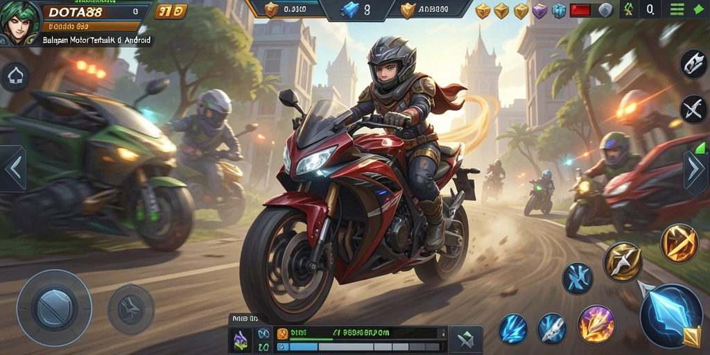 Tangkapan layar utama DOTA88 yang menunjukkan aksi balapan motor yang mendebarkan.