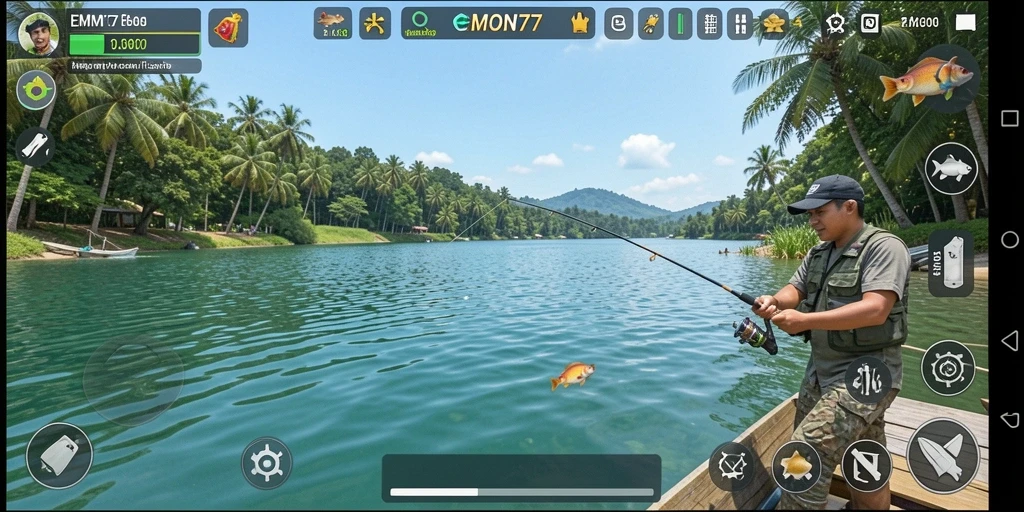 Gameplay seru dengan pengalaman memancing yang mendebarkan.