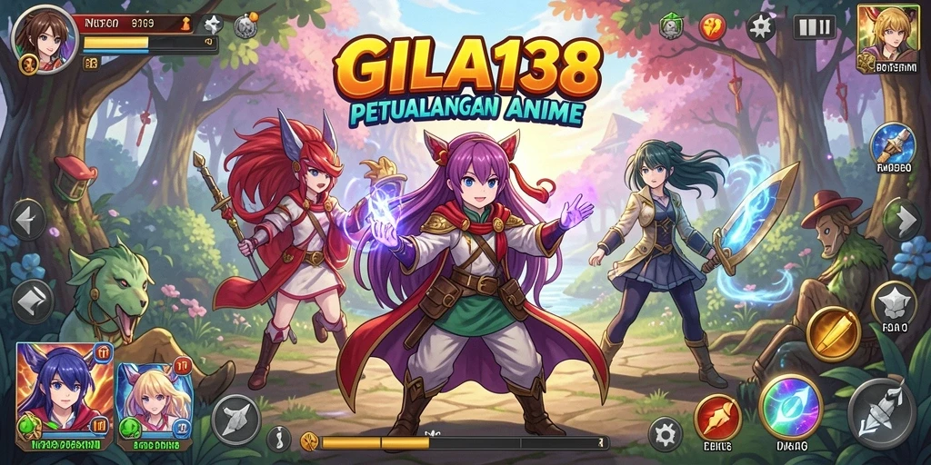 Tampilan gameplay GILA138 yang menakjubkan dengan karakter anime.