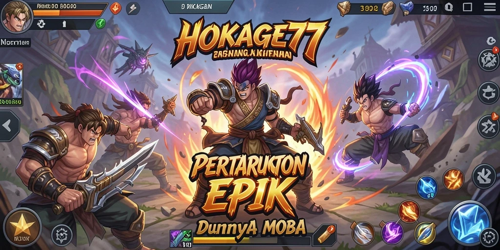 Screenshot gameplay HOKAGE77 yang menunjukkan aksi pertempuran seru.