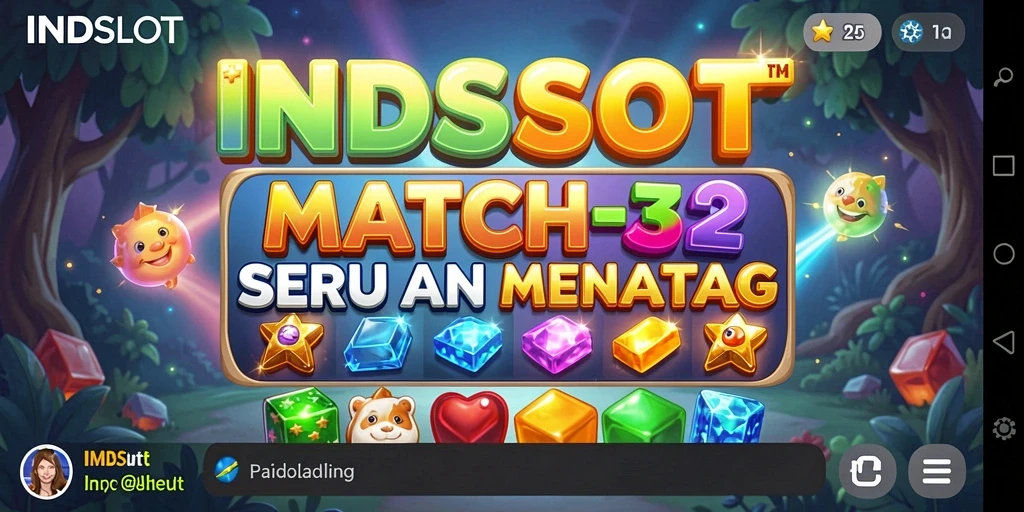 Tampilan gameplay seru di INDSLOT dengan tantangan Match-3.