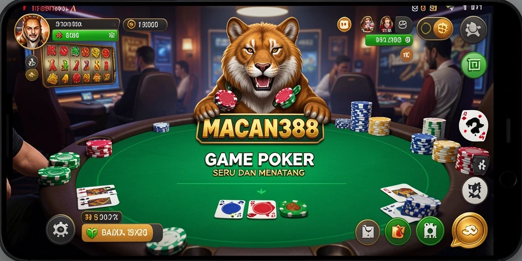 Tampilan menarik dari gameplay poker di MACAN388.