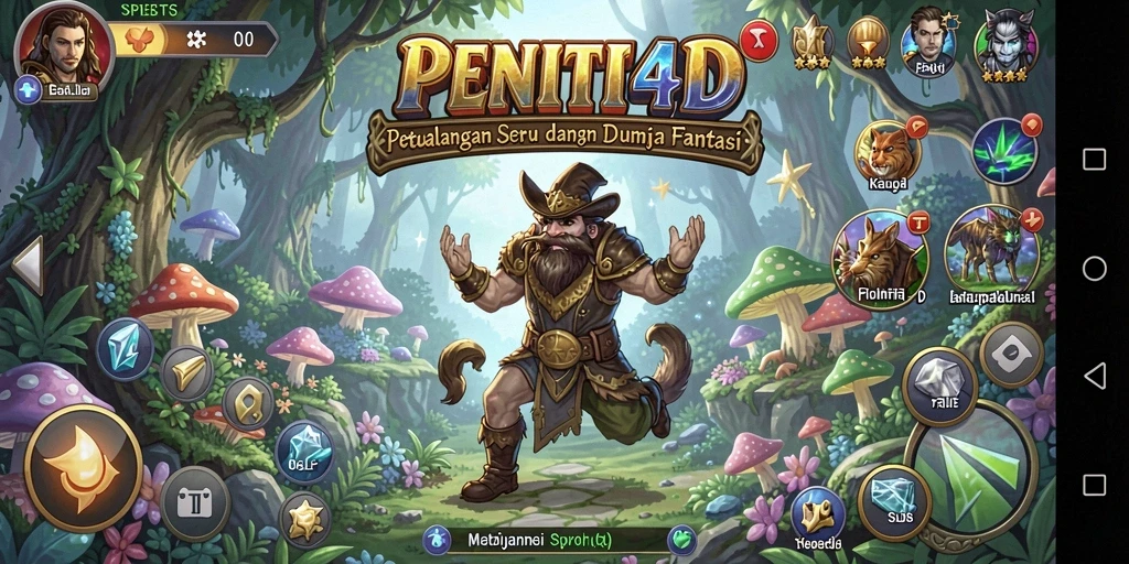 Screenshot utama PENITI4D menampilkan aksi pertarungan yang dinamis dan grafis memukau.