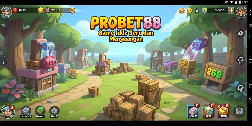 Screenshot gameplay <strong>PROBET88</strong> menampilkan keseruan saat mengelola sumber daya Idle.