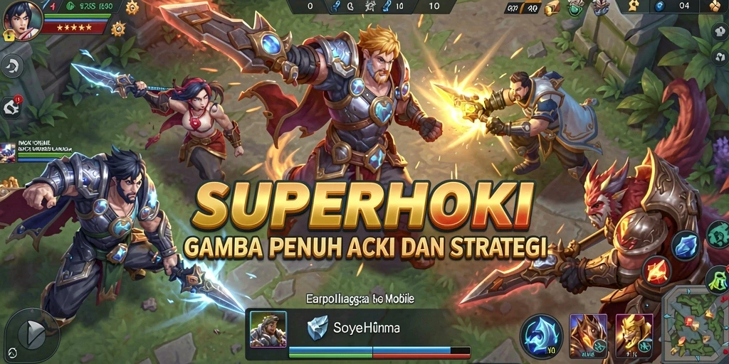 Gameplay seru SUPERHOKI dengan aksi tim yang intens.