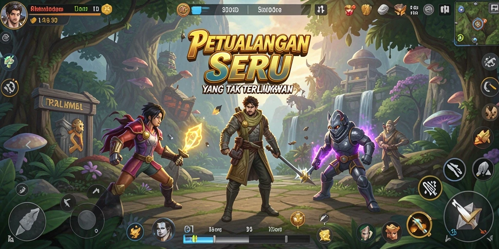Tampilan gameplay menegangkan dengan petualangan yang seru.
